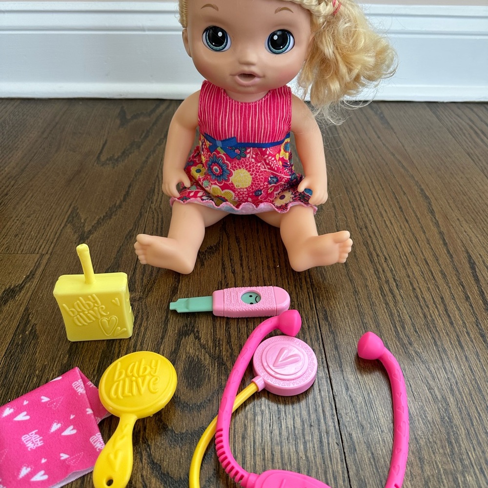 Baby Doll with Accessories - Pink and Yellow